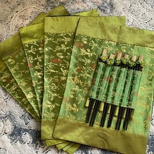 Chinese platemats and chopsticks set